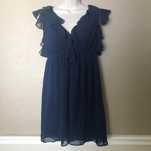 Forever 21 Blue Ruffle Dress in Large